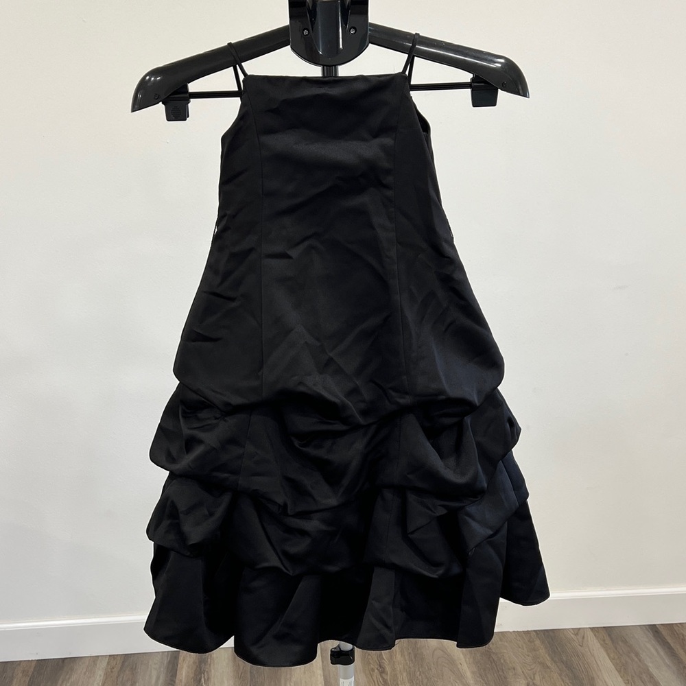 Kids Elegant Black Ruffled Dress